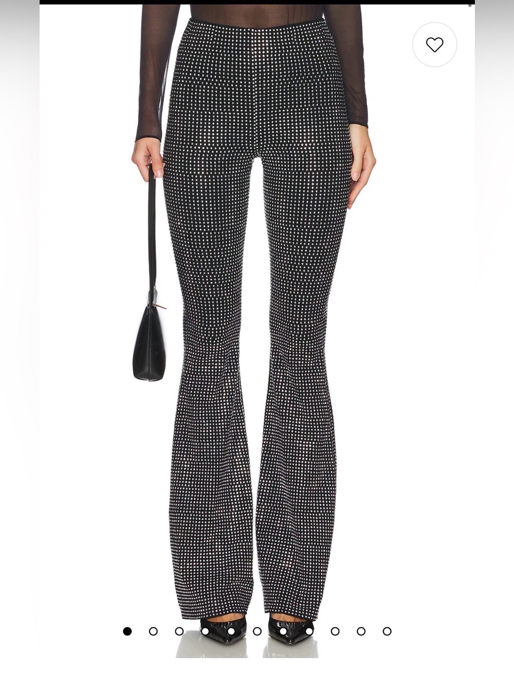 Good American crystal Flare pull on Pants $229 retail. Rhinestone. NWT